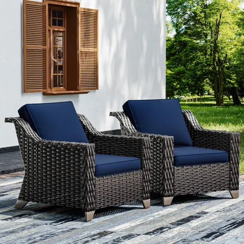 Miniatura 9 de Joyside Sofá de patio – Sofá de ratán de 3 plazas, sofá de respaldo alto para todo tipo de clima, tamaño grande mejorado con cojines de asiento de 4