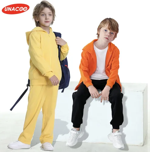 Miniatura 2 de UNACOO Sudadera con capucha y cremallera para niñas y niños pequeños con capucha y cremallera (edad 3-12 años), Multi