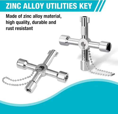 Miniatura 3 de Duratech - Llave de utilidad de 4 vías, llave de agua multifuncional, paquete de 1, para válvula, grifo y espigas