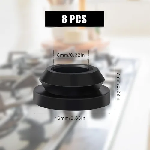 Miniatura 2 de 8 ojales superiores para estufa de RV, kit de ojales para estufa de RV para Magic Chef y para rejillas de estufa Atwood, ojales de goma negra
