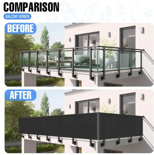 Miniatura 3 de E&K Sunrise - Malla de privacidad para terraza, balcón, porche, cubierta, protección al aire libre, cerco de protección, red de patio, piscina