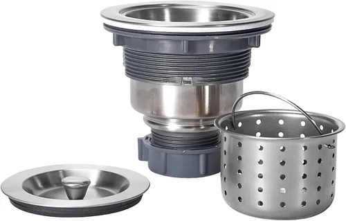 Colador de Fregadero de Cocina de 3.5 pulgadas Kone, con canasta de desperdicios, conjunto de filtro extraíble, tapa de cierre, de acero inoxidable