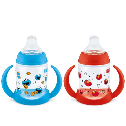 Miniatura 7 de NUK Taza de Aprendizaje, Ms. Rachel, 5 oz, 6+ Meses, Paquete de 2 – Boquilla Suave, Asas de Fácil Agarre, Sin BPA, Taza Sippy de Transición a Prueba