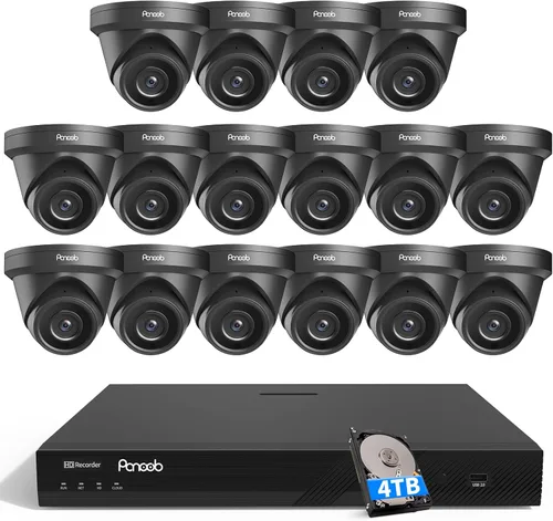 Miniatura 10 de Sistema de Seguridad con 4 Cámaras PANOOB 5MP, 4X Cámaras IP de 5 Megapíxeles con Cable para Exteriores con Domo y Torreta con Detección de Personas