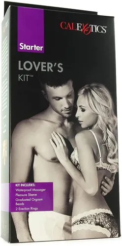 Miniatura 5 de CalExotics Starter Lovers Kit - Juguetes sexuales para adultos para parejas - Vibrador impermeable con cuentas anales de manga y anillo de mejora