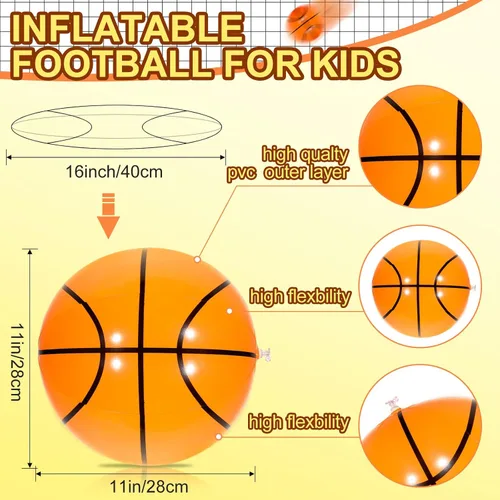 Miniatura 2 de Chivao 24 pelotas de playa inflables de baloncesto de 16 pulgadas, bolas de playa inflables a granel, regalos de fiesta temática de piscina, juguete