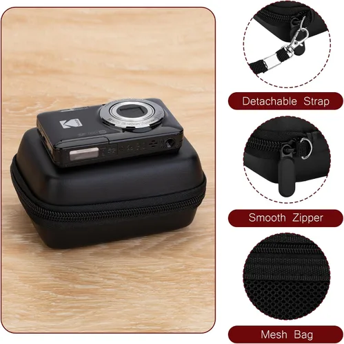 Miniatura 3 de Funda para cámara digital compatible con Canon G7X, SX 740, Camkory FHD 1080P, Kodak FZ55-BK, FZ45-BK Funda para cámara digital compacta, pequeña