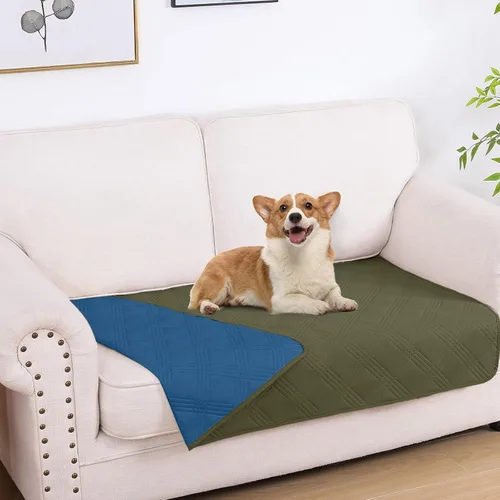 Miniatura 98 de hyha Manta impermeable para perros, manta reversible para cama de mascotas, funda suave para sofá/sillón lavable para perros, fundas impermeables