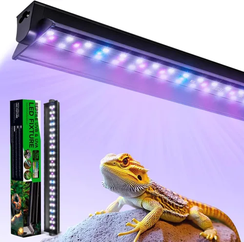 Luz LED para reptiles T5 UVB de 12 W, luz UVA UVB de alto rendimiento para dragón barbudo, T5 10.0 UVB para reptiles (19.6 pulgadas)