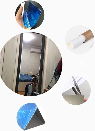 Miniatura 6 de 2 calcomanías autoadhesivas para pared, efecto espejo, anticaídas, flexibles, sin vidrio, para el hogar, sala de estar, dormitorio