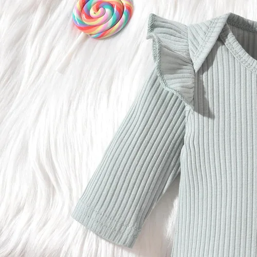 Miniatura 145 de Aalizzwell Conjunto de mameluco acanalado para bebé recién nacido prematuro para otoño e invierno