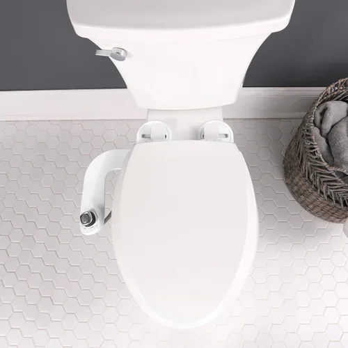 Miniatura 10 de BioBidet SlimEdge - Accesorio de inodoro de bidé simple en blanco con boquilla doble, rociador de agua dulce, no eléctrico, fácil de instalar