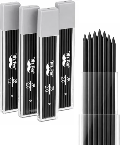 Miniatura 10 de Mr. Pen - Recambios de plomo de 0.020 in para lápices mecánicos, 600 piezas (150 por tubo) Negro, plomo de grafito 2B, repuestos de lápiz mecánico