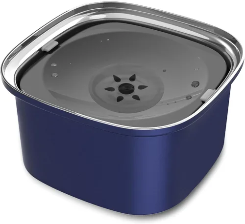 Decflow Cuenco de agua para perros de 3 litros de acero inoxidable con tapa, cuenco de agua sin derrames para perros grandes, a prueba de
