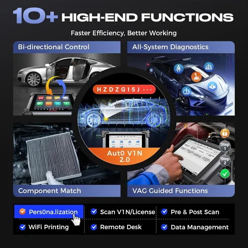 Miniatura 8 de Autel MaxiCOM MK908P - Escáner de diagnóstico de coche con programación de código del ECU, escáner automotriz OBD2 con MaxiScope MP408, osciloscopio
