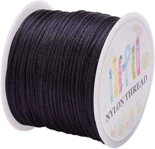 Miniatura 2 de Pandahall - Hilo de nailon para cuentas de 100 yardas, hilo de nailon trenzado de 0.059 pulgadas, cuerda de satén para anudar, trenzar y hacer joyas