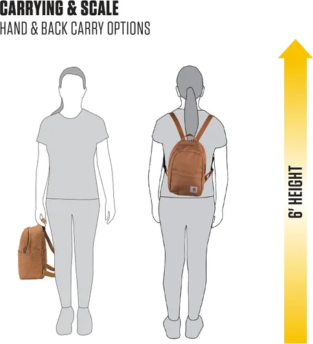 Miniatura 5 de Carhartt Mini mochila clásica, duradera, resistente al agua con correas de hombro ajustables, Carhartt Brown