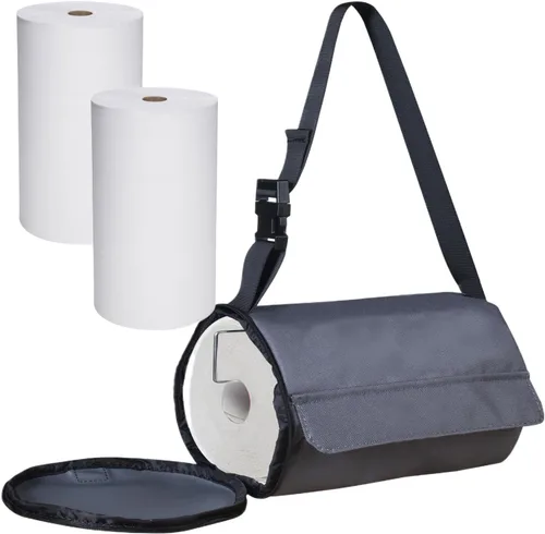 Soporte de papel higiénico colgante para acampar, cocina, impermeable, organizador de papel higiénico para automóvil, baño, protector de papel 2-Gris