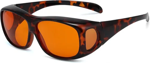 Miniatura 15 de Eyekepper Reducción de Luz Azul al 100%, Gafas de Computadora de Bloqueo Anti-Azul Fitover con Lente Extra Ámbar 1804-negro-100% bloqueo de luz azul