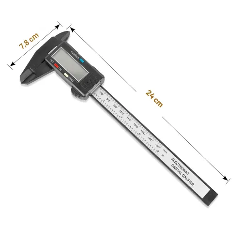 Miniatura 7 de Calibre digital, calibre Sangabery de 6 pulgadas con pantalla LCD extragrande, herramienta de medición de pinzas Vernier de plástico, regla