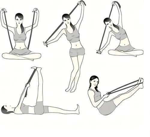 Miniatura 7 de Banda de resistencia de fitness para estiramiento y yoga, banda de resistencia elástica numérica con marcas claras, bandas elásticas