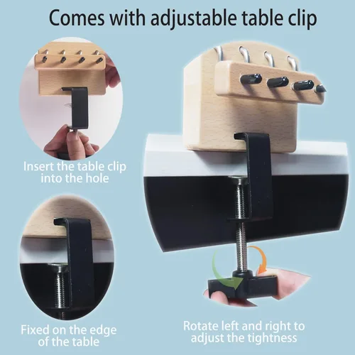 Miniatura 3 de Twister de flecos para torcer rápidamente, 4 clips herramienta de fabricación de cordón de madera, tornado de flecos de hilo para tejer, máquina