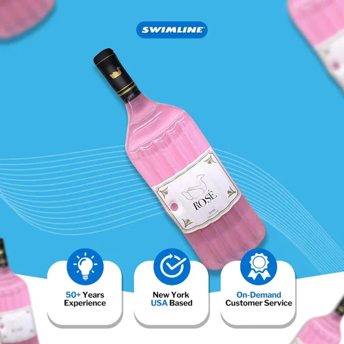 Miniatura 8 de SWIMLINE Flotador Inflable para Piscina Tumbona Balsa Colchón, Colchoneta Divertida, Edición Clásica Rosé, Rosa Botella de rosa