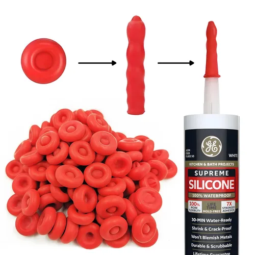 GEMLORD 40 tapas de sellado para tubos de calafateo para sellar y preservar el tubo de calafateo abierto, rojo