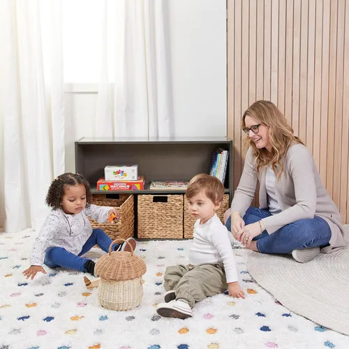Miniatura 10 de ECR4Kids Streamline - Armario de almacenamiento de 2 estantes de una cara, 24 pulgadas, muebles de aula, gris lavado