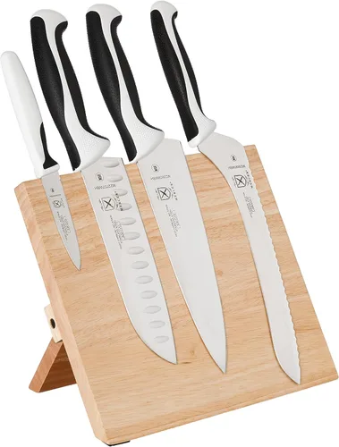 Miniatura 12 de Mercer Culinary Millennia Colors - Juego de 5 tableros magnéticos con asas amarillas, acacia