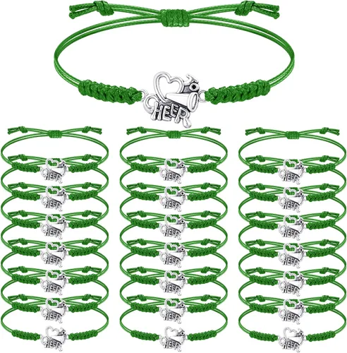 Miniatura 11 de Rtteri 20 pulseras de animadora para niñas, pulseras ajustables para animadoras, regalos para animadoras, accesorios de joyería a granel Naranja