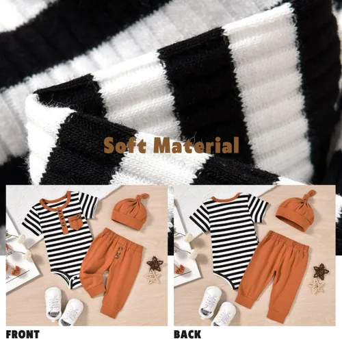 Miniatura 6 de Aalizzwell Traje de verano a rayas para bebés recién nacidos