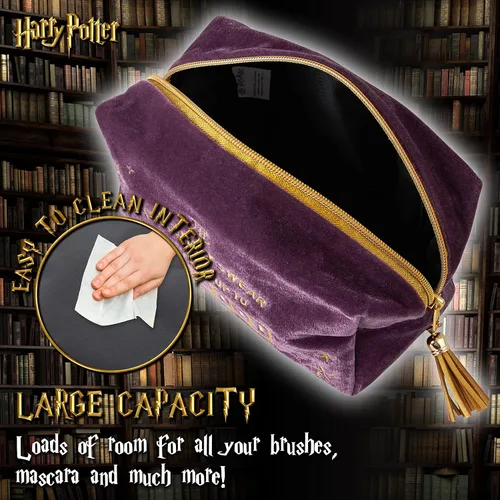 Miniatura 4 de Harry Potter Bolsa de Maquillaje de Terciopelo Estuche Cosmético Organizador de Viaje para Mujeres, Adolescentes y Niñas, Pequeño Neceser para Morado