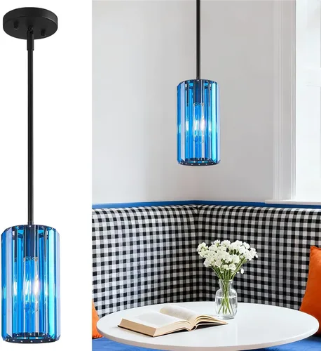 Miniatura 29 de Iluminación colgante dorada moderna mini candelabros de cristal, lámpara colgante ajustable para cocina, isla, comedor, pasillo, dormitorio