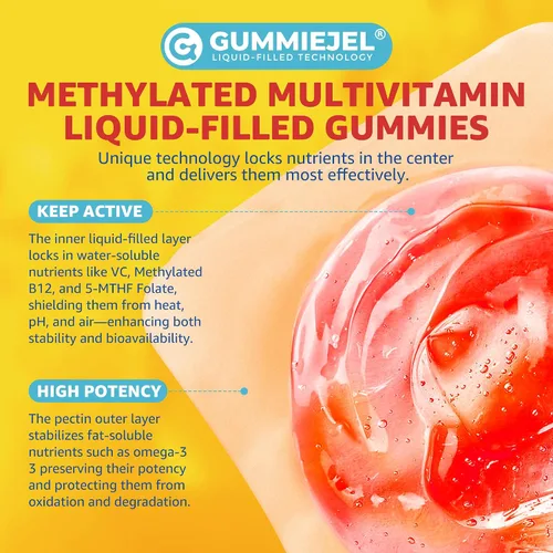 Miniatura 9 de Gomitas multivitamínicas para niños con hierro, sin azúcar, vitaminas diarias para niños + probióticos, Omega 3 de algas (EPA/DHA), A, C, D, metil