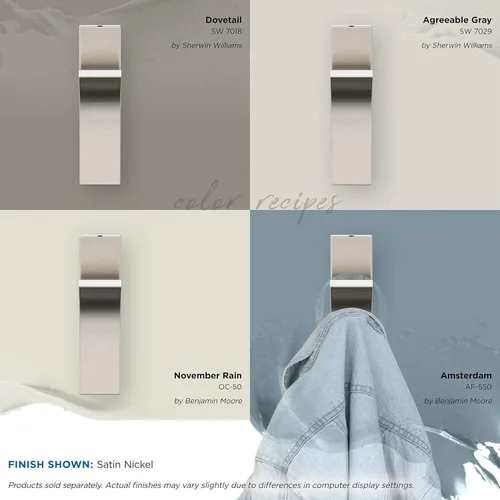 Miniatura 7 de Amerock HBX37014G10 - Gancho decorativo de pared Apex de una sola punta, gancho de níquel satinado para abrigos, sombreros, mochilas, bolsos
