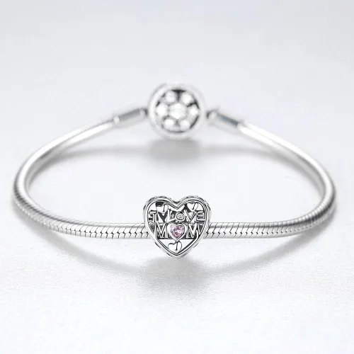 Miniatura 3 de ASELFAD I Love You Heart Sterling Silver Charms for Bracelets Best Valentines Day Mothers Day Christmas Anniversary Birthday Gifts for Mom Daughter