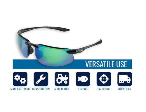Miniatura 3 de Bullhead Safety - Lentes de seguridad polarizados con tecnología de niebla de rendimiento, lentes de luz azul con protección contra la luz UV