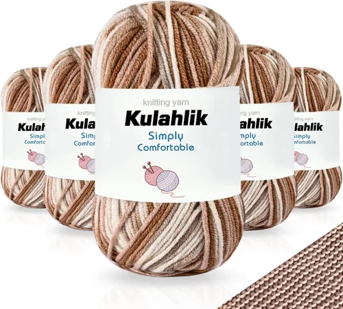 Miniatura 100 de 50g (1x50g) Hilo Acrílico para Crochet y Tejido, Hilo Degradado Colorido, 1 Rollo de Madejas, Hilo Acrílico Multicolor, Perfecto para Proyectos