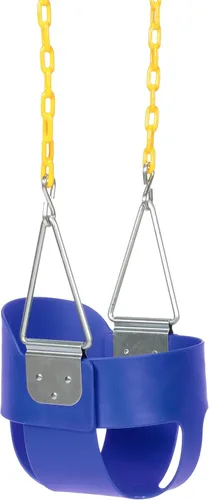 Miniatura 8 de Eastern Jungle Gym Asiento de columpio para niño con respaldo alto y respaldo alto Cadenas revestidas totalmente montadas Accesorio de columpio