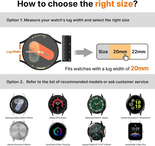 Miniatura 6 de Fullmosa Correas de reloj magnéticas de nailon de 0.787 pulgadas, correa de reloj de liberación rápida compatible con Garmin Vivoactive 6/5, Venu
