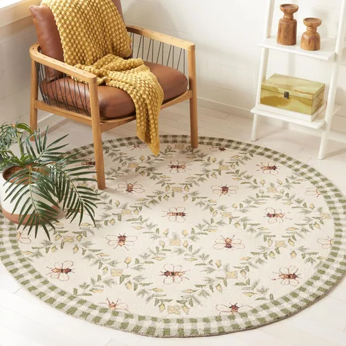 Miniatura 34 de SAFAVIEH Chelsea Collection - Alfombra decorativa de 1 pies 8 pulgadas x 2 pies 6 pulgadas, color negro, lana de campo francesa enganchada a mano