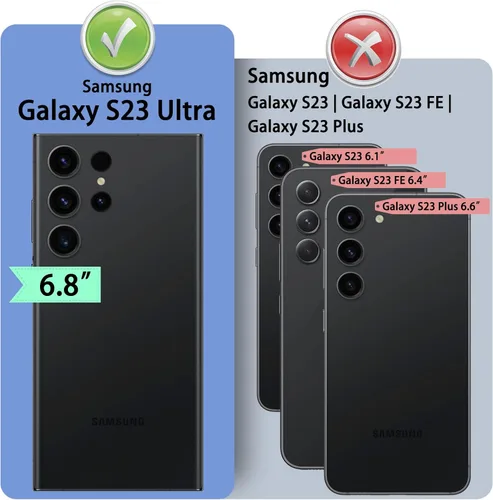 Miniatura 3 de DuckSky Funda tipo cartera de cuero genuino para Samsung Galaxy S23 Ultra con bloqueo RFID, 4 tarjeteros de crédito. 【Cuero auténtico】 Funda Marrón