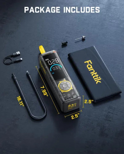 Miniatura 9 de Fanttik X9 APEX - Compresor de aire portátil para neumáticos de automóvil, inflado rápido de 35 segundos, inflador de neumáticos inalámbrico de 150