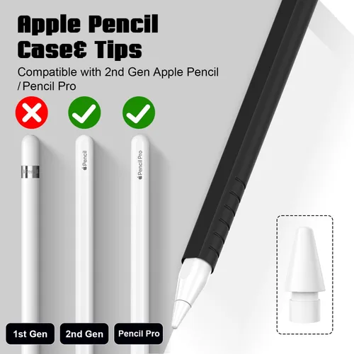 Miniatura 3 de Paquete de 2 fundas compatibles con Apple Pencil Pro 2024 y 2ª generación: accesorios de funda protectora para Apple Pen - Funda de silicona