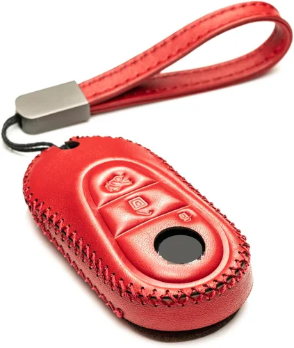 Miniatura 8 de Vitodeco Funda de cuero genuino para llavero inteligente compatible con Mercedes-Benz Clase C, Clase S, GLC, EQB SUV, EQS Sedan, EQS SUV, EQE Sedan