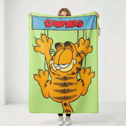 Miniatura 5 de Silver Buffalo Garfield Hanging On - Manta de forro polar de 45 x 60 pulgadas, suave y acogedora, 180 GSM Garfield colgando