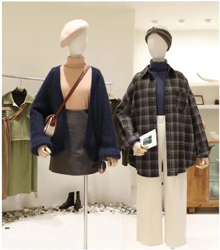 Miniatura 5 de 3Pcs Adjustable Dress Form Mannequin Torso Set with Wooden Arms, 59-86.6in Height, Detachable Head, Ideal for Clothing, Jewelry Display & Sewing
