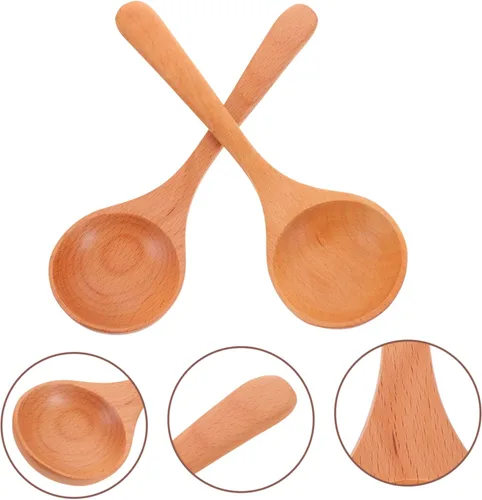 Miniatura 7 de LABRIMP Juego de 2 cucharas grandes, cucharas de sopa asiáticas, cucharas de mezcla para cocinar, cucharón, cuchara de ramen, utensilios de cocina