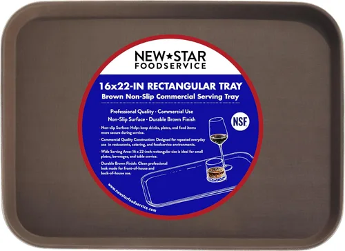 Miniatura 10 de New Star Foodservice 24852 Bandeja antideslizante de grado restaurante, plástico, forrada de goma, rectangular, 10 x 14 pulgadas, color negro